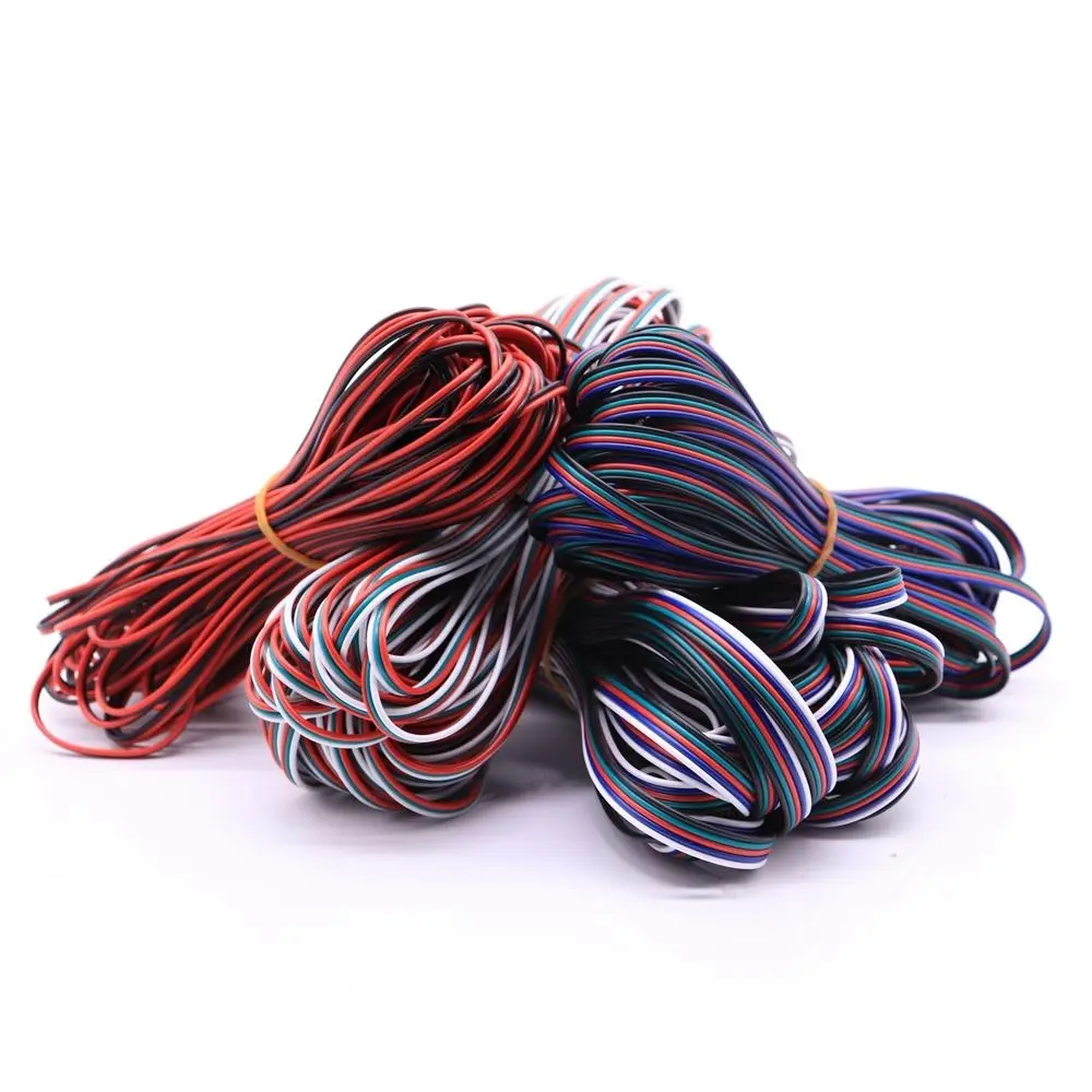 2Pin/3Pin/4Pin/5Pin/6Pin 22AWG Led Wire Cable For WS2812B WS2811 5050 2835 5730 LED Strip Light 5meter
