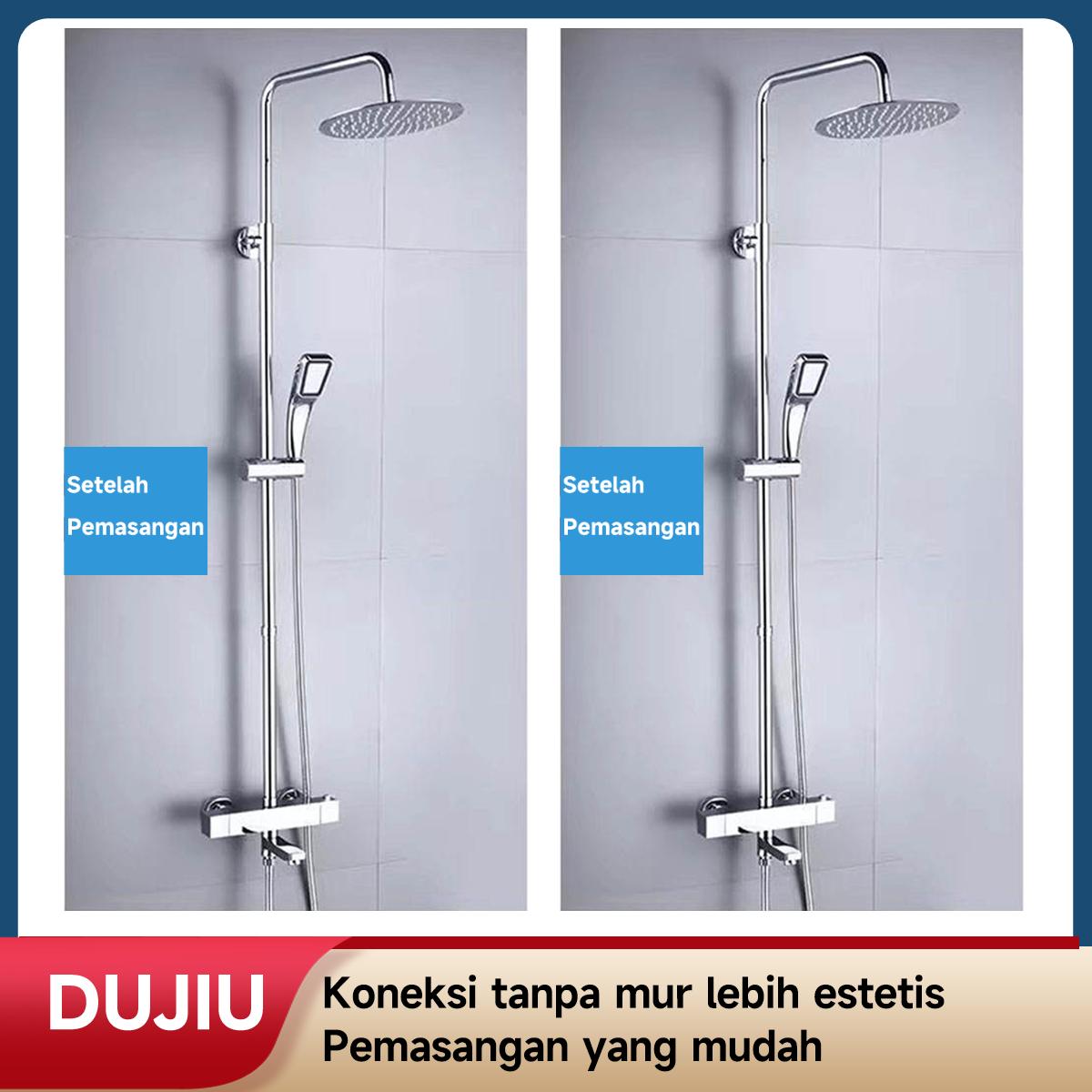 Batang Ekstensi Kepala Shower DUJIU 30cm – Stainless Steel Chrome Anti Karat, Perpanjangan Kepala & Selang Shower, Desain Praktis Mudah Dipasang, Cocok untuk Semua Jenis Kepala Shower, Stabil Kokoh, Aksesori Kamar Mandi Premium.