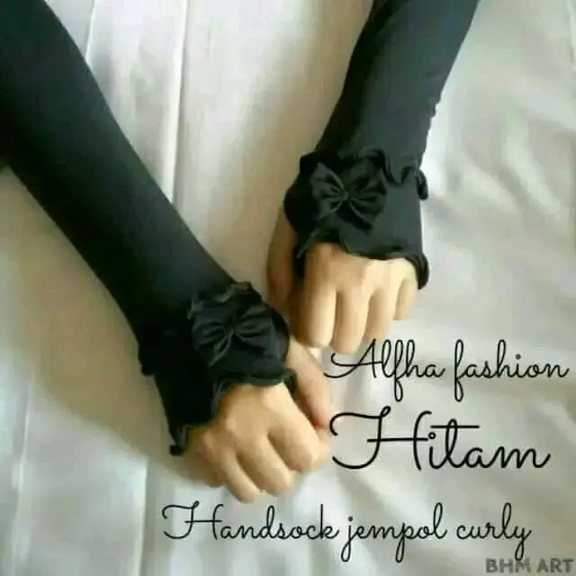 handshock pita Curly 2 layer Muslim Spandex White rayon spandek salem kaos kaki kasut tangan Polos Green deker rajut spandeks manset tangan handsock