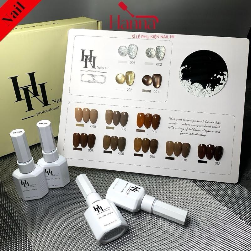Set Sơn gel tone Nâu HN GEL 12 màu HOTREND TẶNG BẢNG MÀU