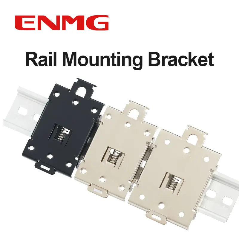ENMG 35mm 304 DIN Rail Electrical Component Mounting Bracket R99-12K Steel Plate Electrophoresis Black M4×6 Threaded Through Hole for Secure Installation in Electrical Systems