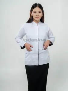 Seragam Wanita ASN Polos Hitam Putih Panjang Murah Seragam Panjang Blazer Celana Katun Kerja