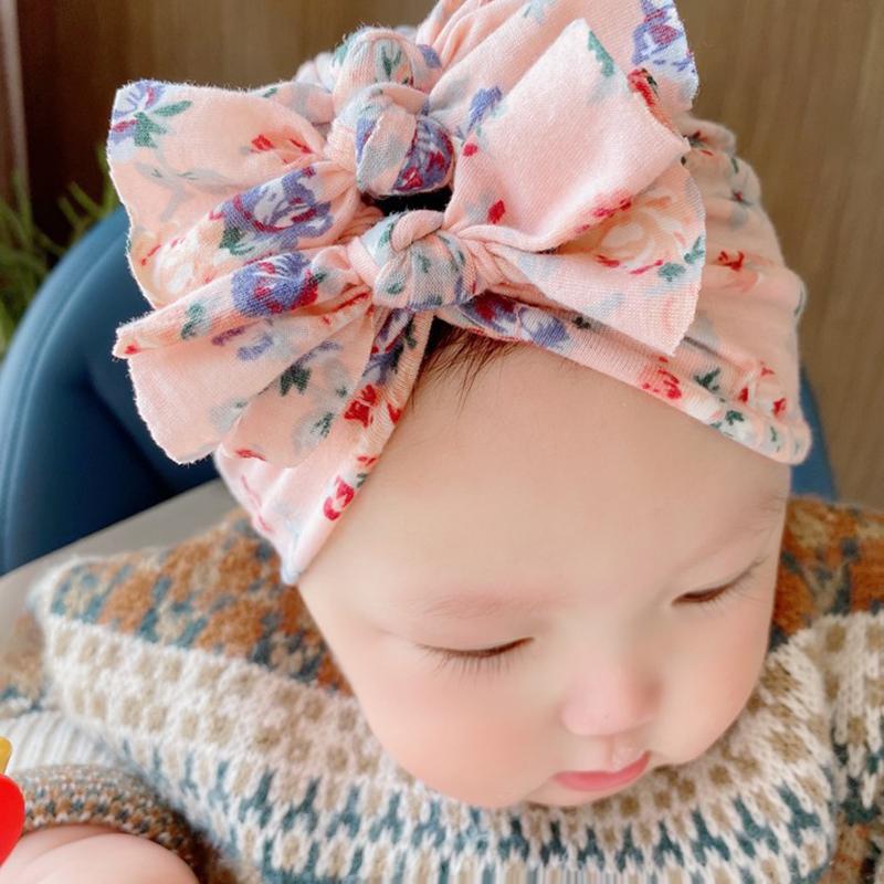 New Cute Baby Hat Bowknot Baby Girl Beanie Cap Soft Kids Children Printing Infant Spring Summer Hat Bonnet 3
