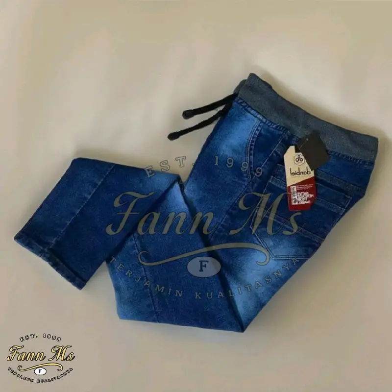 Celana Jeans Pria Kekinian – Bahan Adem Pinggang Karet & Harga Terbaik -  Slim Fit Tebal 2