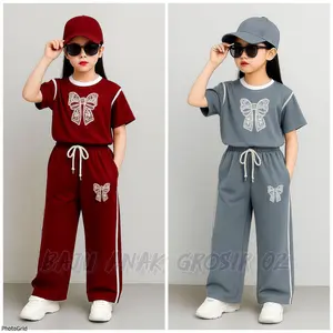 setelan baju anak perempuan usia 1-12 tahun motif pita skena terlaris / baju pita anak perempuan usia 12 tahun
