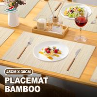 Gambar Home Mat Decoration Alas Meja Bambu Gulung Premium Placemat Anti Panas Cocok Untuk Meja Makan Aesthetic Mudah Dibersihkan Alas Piring Meja Makan Anti Panas Uk 45x30CM Desain Minimalis Untuk Piring Gelas Sendok Garpu X14A1 - Motif 1 dari Home Mat Decoration Kota Administrasi Jakarta Utara 1 Tokopedia