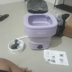 (BISA COD) 2025 Mesin Cuci Mini Portable 2 Tabung 8L – Lipat & Otomatis, Khusus Cuci Pakaian Dalam / Kaos Kaki / Pakaian Bayi, Operasi Sunyi, Cocok untuk Kos & Apartemen