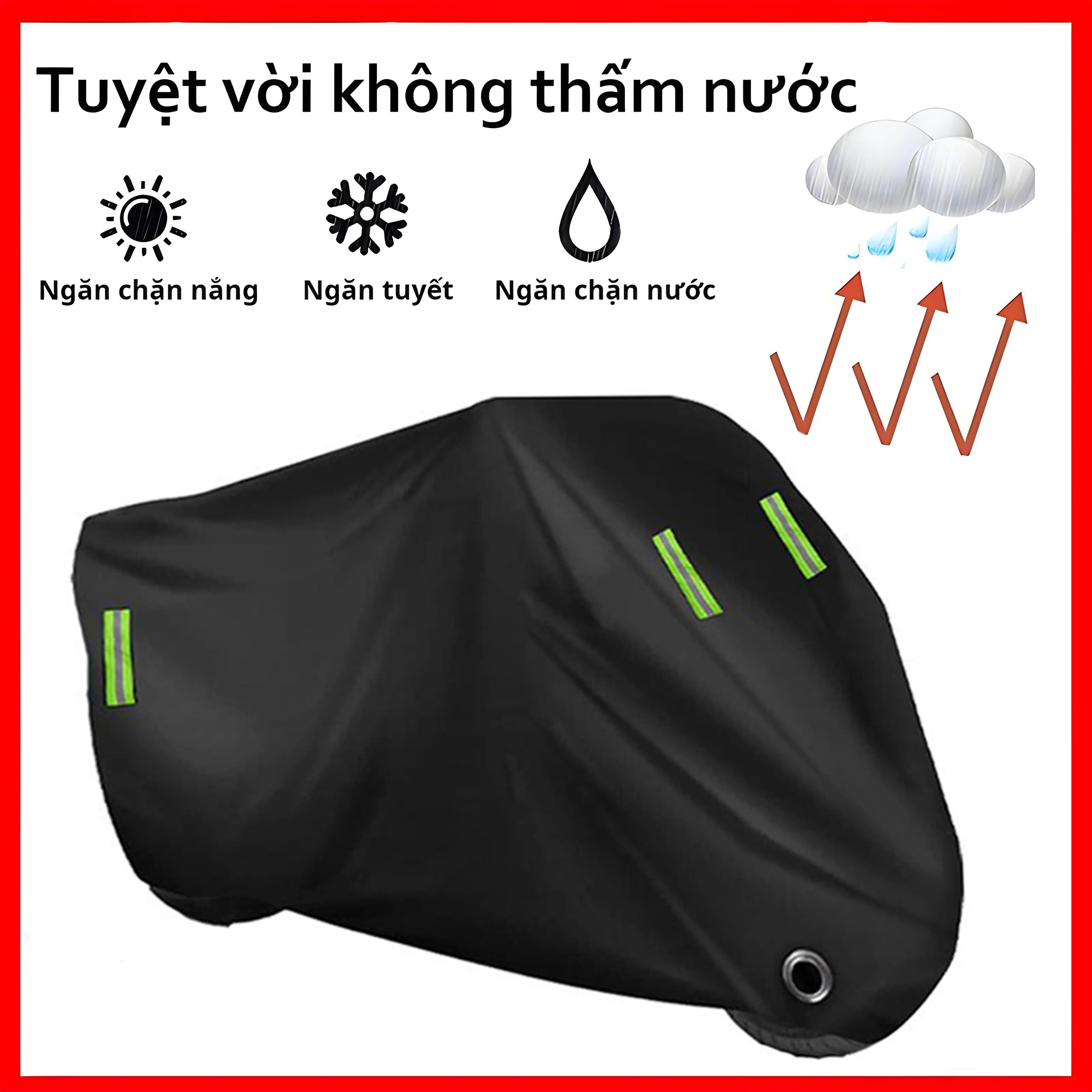 Bạt phủ xe máy Tất Cả Các Mùa Đa Năng Thời Tiết Chất Lượng Chống Thấm Nước Mặt Trời Bảo Vệ Ngoài Trời Bền Đêm Phản Quang Có Khóa Lỗ Túi Bảo Quản Xe Máy Vision mới 2025 bọc xe áo xe ab 160 ô tô che mưa