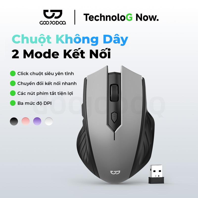 Chuột không dây 2 Model kết nối ,Click chuột siêu yên tĩnh ,Chuyển đổi kết nối nhanh,Các nút phím tắt siêu tiện lợi,Ba mức độ DPI