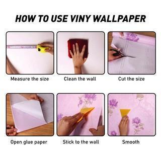【45CM X 10M】10 METER WALLPAPER WATERPROOF SELF ADHESIVE KERTAS DINDING MURAH CANTIK HIGH QUALITY 1