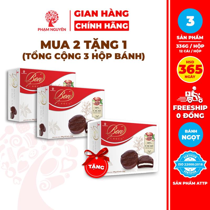 [MUA 2 TẶNG 1] Tổng cộng 3 Hộp Bánh Bon Choco 336g | Bánh ăn vặt Socola | Đồ ăn vặt | Food | Chocolate Snack | Thức Ăn Sô Cô La