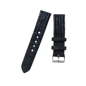Tali Strap Jam Tangan Kulit Lizard Asli Black 100% Kombinasi Kulit Sapi Asli 100% Watch strap  jam  tangan jualan  accessories