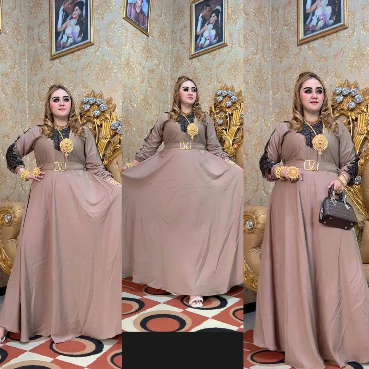 Gamis renda Rosmala murah