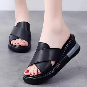 Sandal Wedges Wanita  Viral Terbaru Sandal Wedges Rempel Wanita Kekinian Sandal Wanita Wedges Slop Fhashion Terlaris
