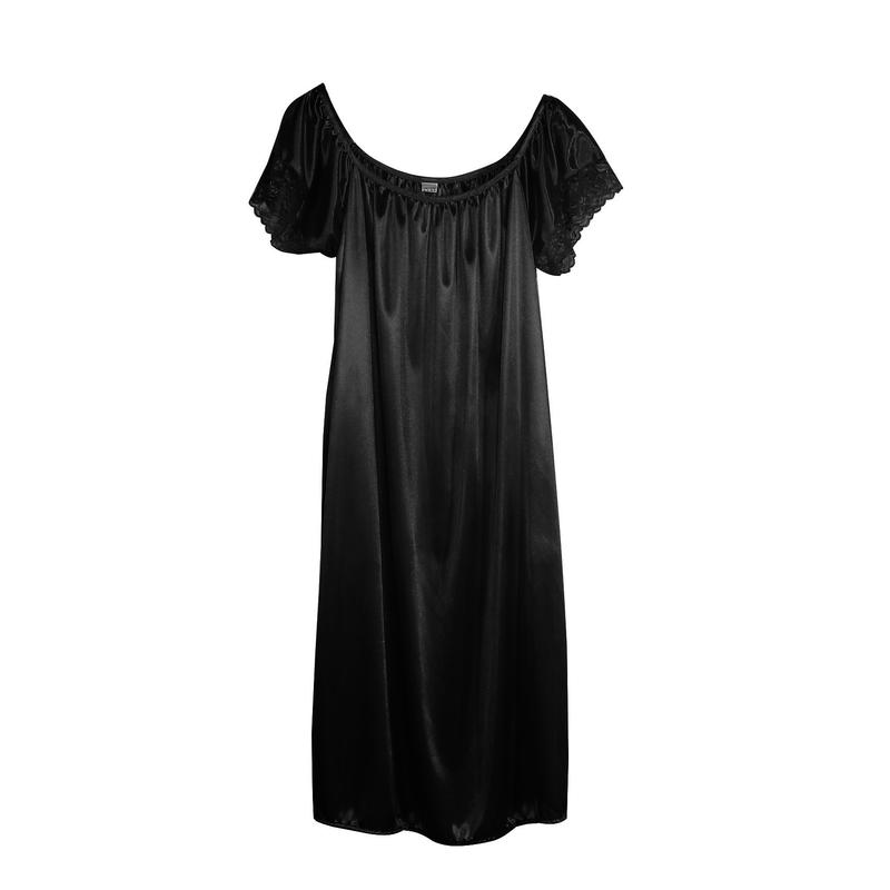 Product Introduction of Women Summer Round Neck  Soft Satin Lace Sleepwear Pajamas-NEW FASHION Summer Polyester 12