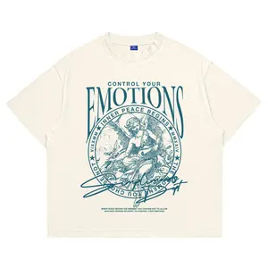 SimpliMoods - Kaos Boxy Fit Oversized Tshirt Emotions Cream Ivory Katun Santai Baju Pria Wanita