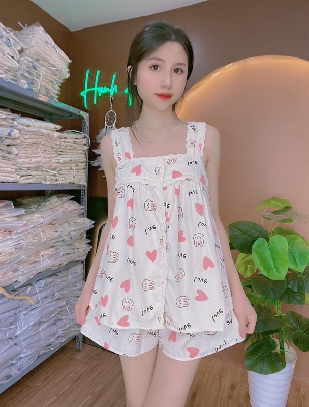 Bộ Freesize 40kg-48kg Quần Áo Đũi Nữ Mặc Nhà Cute - Mã B69