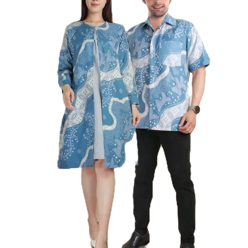 Tunik Batik Wanita Lengan Panjang & Hem Pria Bahan Katun Mikro - Lingkar Dada 52-58 cm 0