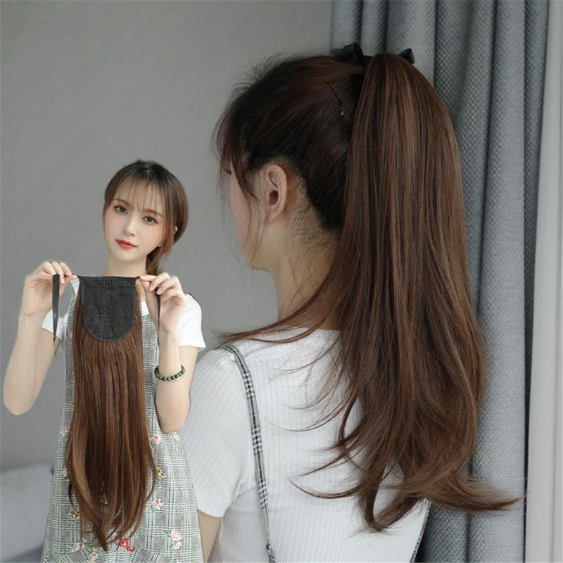 Rambut palsu ekor kuda wanita, rambut kerinting, Pembalut Halimunan ...