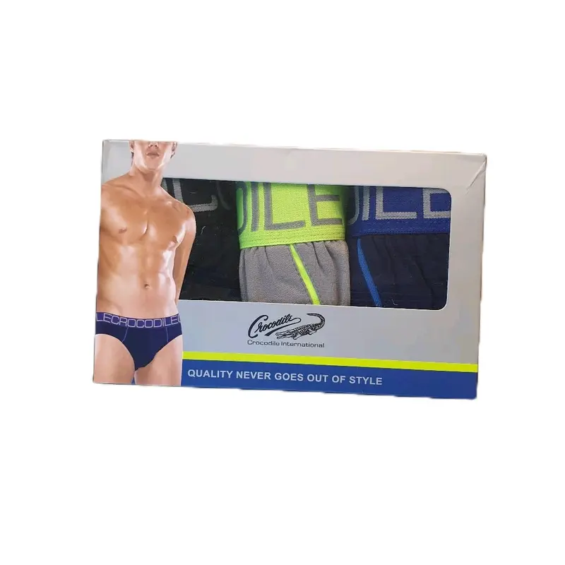 1 Box Isi 3 Pcs Celana Dalam Pria Crocodile 521-246 / Celana Dalam Crocodile Karet Boxer Lembut Nyaman 1