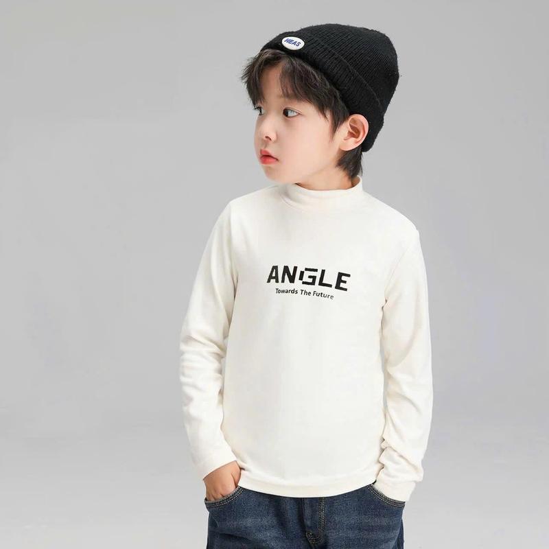 ANGLE Áo Giữ Nhiệt Bé Trai Chất Liệu Vải Nỉ Nhung Dày Mềm Mịn Cổ 5 Phân Giữ Nhiệt Tốt Cho Mùa Đông Đường May Kĩ Phong Cách Hàn Quốc Dành Cho Bé Từ 4-14 Tuổi Speaks The Future