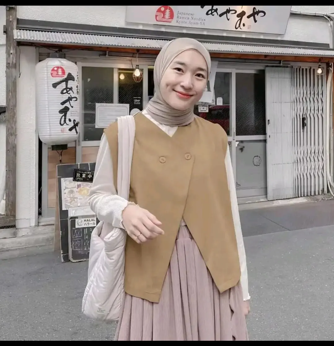 Zenith Vest Premium Rompi Wanita Polos Casual Outer Korean Style