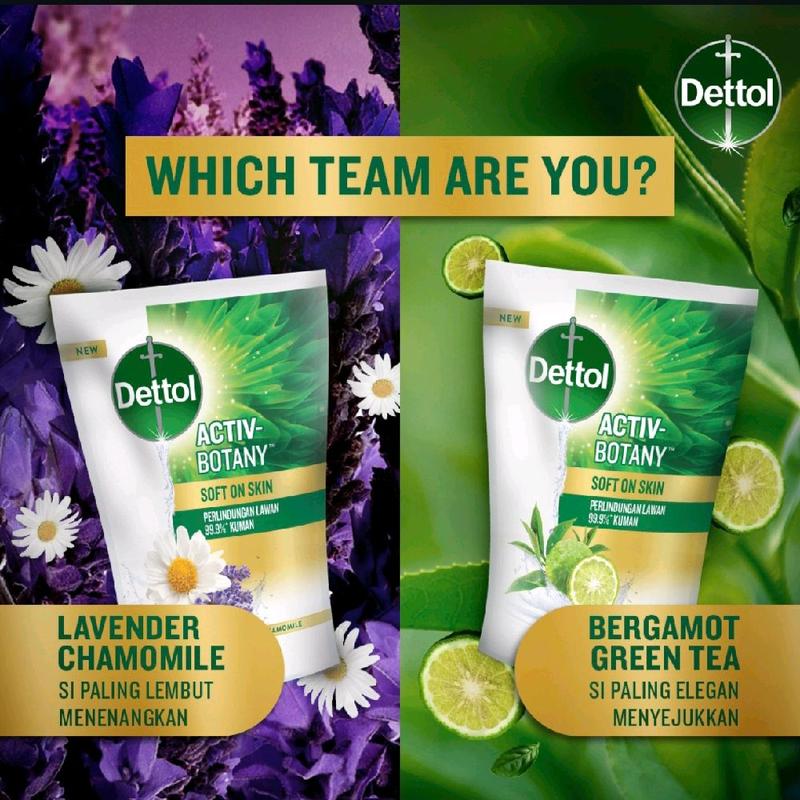 sabun dettol cair activ botany varian greentea & lavender Soap 1
