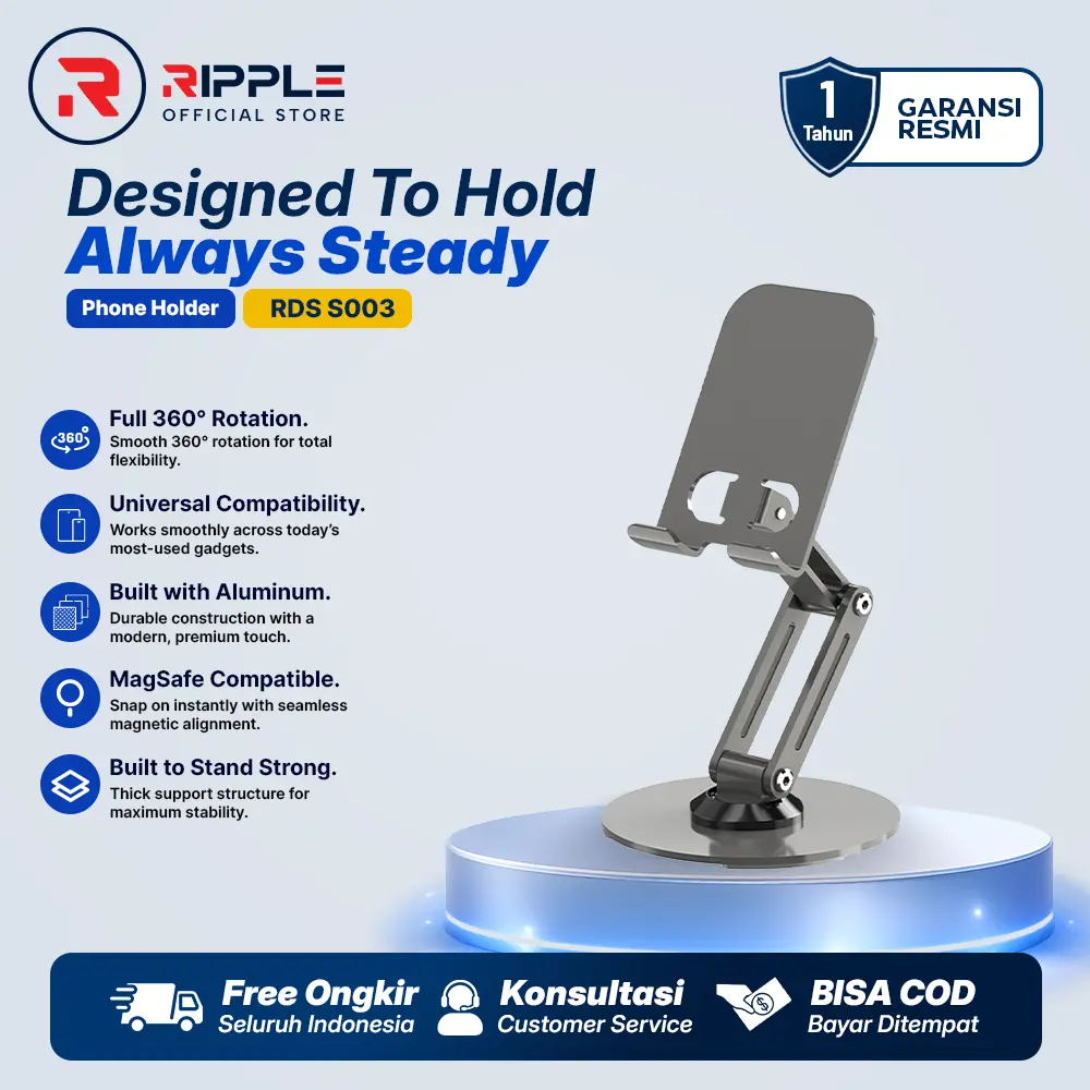 【Hot Selling】Ripple Rippods Desktop Stand RDS S001 /S002/ S003 flull metal holder / Phone Holder Stand Besi / Tablet Holder Stand Bahan FULL metal