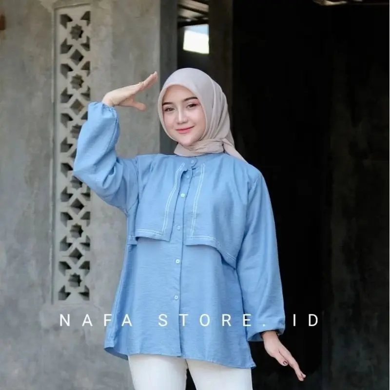 TRIANA BLOUSE POLO LINEN - BLOUSE KEKINIAN - KEMEJA PEREMPUAN - KEMEJA WANITA - ILZY STORE - KEMEJA KERJA - BLOUSE CEWEK