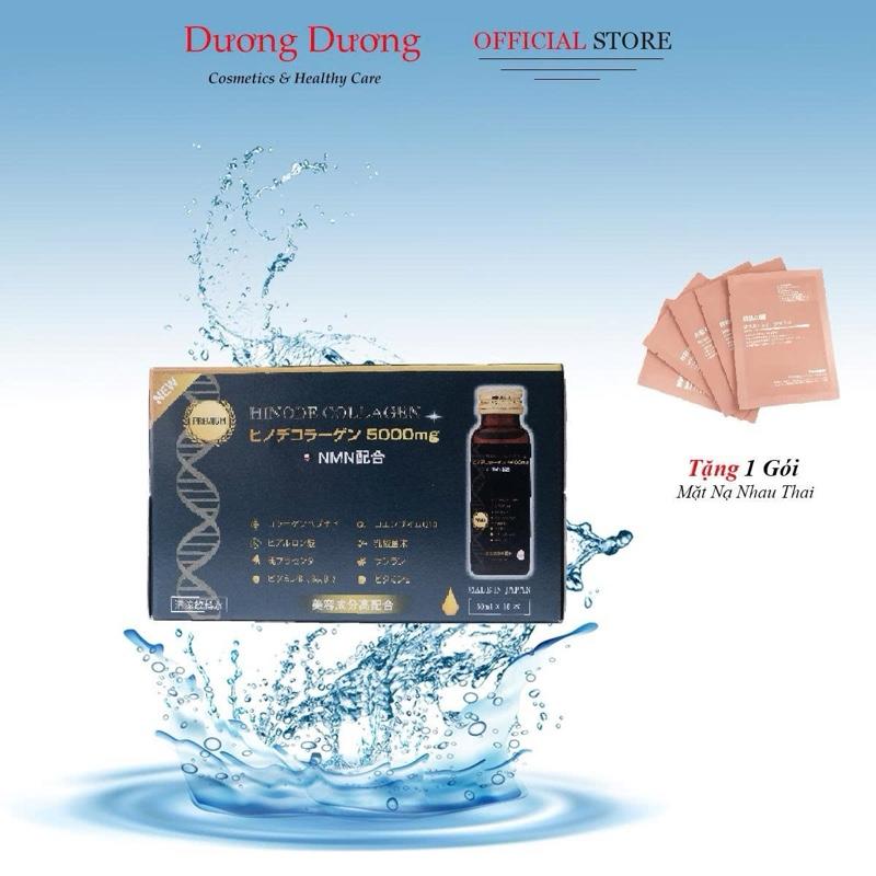 Nước Uống Hinode Collagen NMN Nhật Bản Hộp 10 Chai x 50ml - 1 Hộp Tặng 1 Gói Mặt Nạ Nhau Thai Cừu