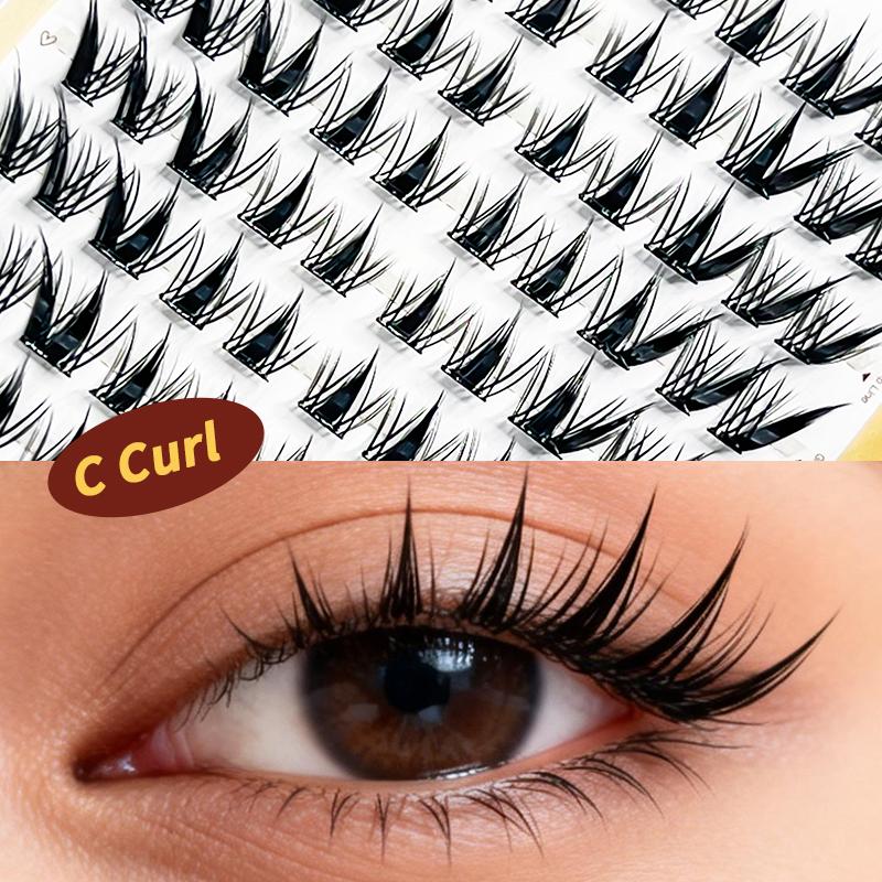 HOHOISYOU 100PCS Kemasan Besar dengan Isi yang Banyak  Bulu Mata Palsu Tanpa Lem - Model Kelinci Imut, 9-15mm, 3D Volume, Dapat Digunakan Ulang, Nyaman & Alami untuk Pemula - Day, Remover