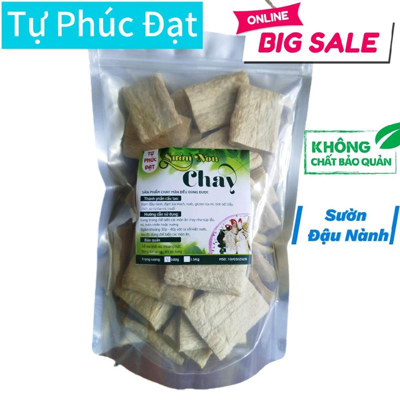 1Kg Sườn Non Chay Loại Mỏng. Đạm Đậu Nành Đạm Lúa Mạch - Thực Phẩm Chay