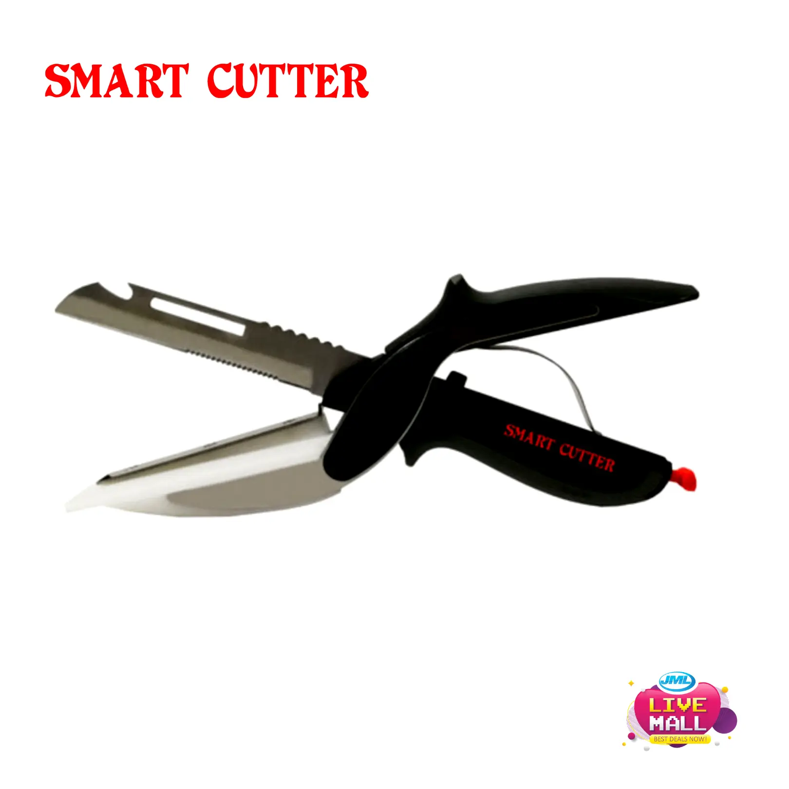 SMART CUTTER |  7 in 1 knife and Cutting Board Cutting Scissors Cutter Knife Bottle Cap Opener Bone Cutter Peeler Fish Scaler