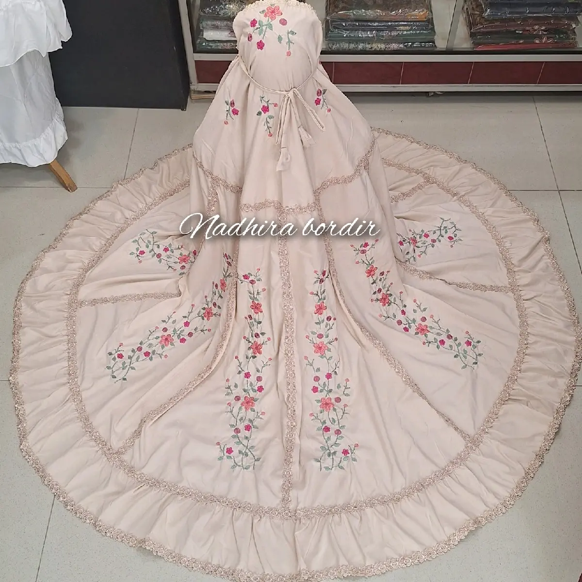 Mukena Bordir Suji Pecah 8 Full Renda * Mukenah Mewah Dewasa Katun Rayon Jepang Panjang Rose Nyaman Muslim Atasan dan Bawahan