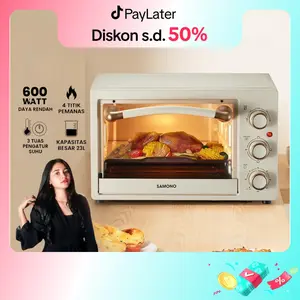 [SAMONOxINDAHPUTRI] SAMONO Elektrik Oven 600 Watt Kapasitas 23 Liter 3 Knob Control Warna Pastel Garansi Resmi 1 Tahun [SW-EOG23]