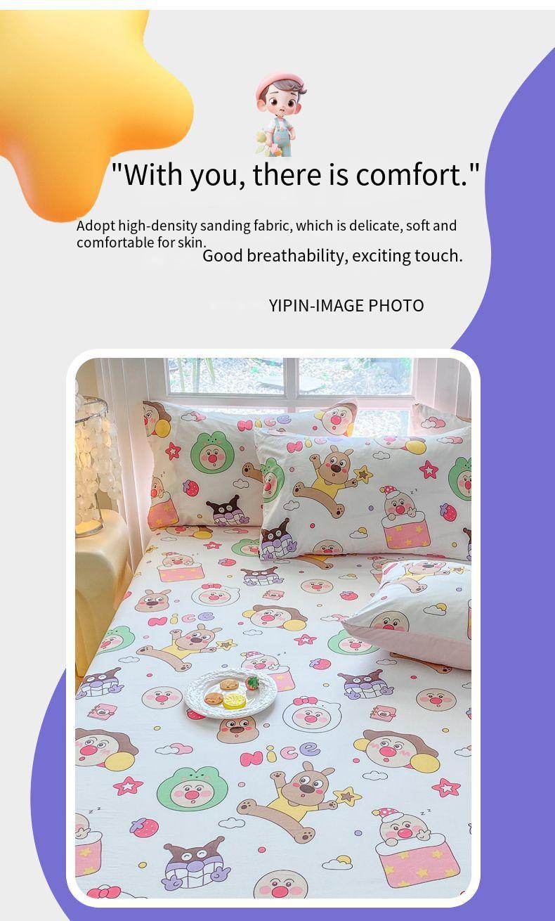 Product Introduction of Cartoon style Premium Cotton 3in1 Bedsheet Cadar Single/Queen/King Size Fitted Bedsheet 950 TC Getah Keliling Free Pillowcase (Cadar Murah) cadar  tds 43