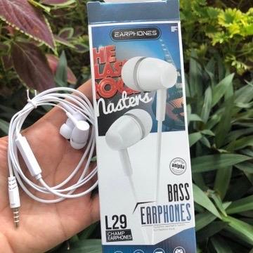 Tại nghe dây nhét tai L29 giắc cắm 3.5 mm có kích dành cho mọi điện thoại…