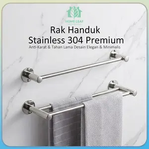 Rak Kamar Mandi Stainless Steel Gantungan Handuk dan Baju