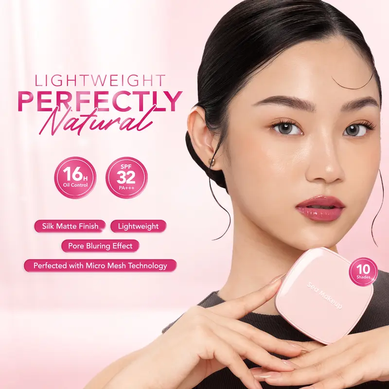 [NEW FORMULA] Sea Makeup Fix and Flawless Silk Cushion - Flawless Cushion Lightweight & Perfectly Natural 10 Shades Oil Control Silk Matte Finish Foundation Mencerahkan 2