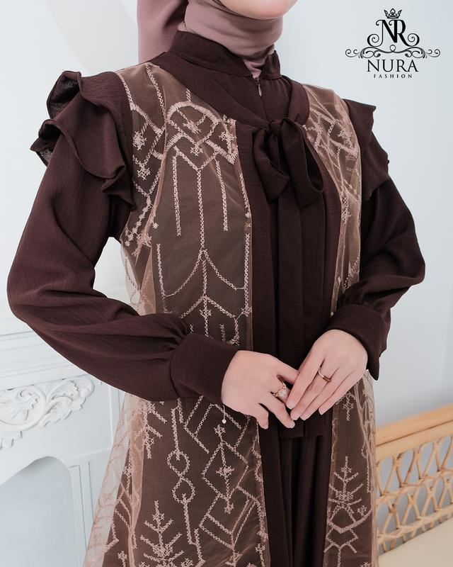 Gamis Brukat Kondangan Terbaru 2025 | Crinkle Premium | Busui | Gaun Pesta elegan Brokat Cantik 1
