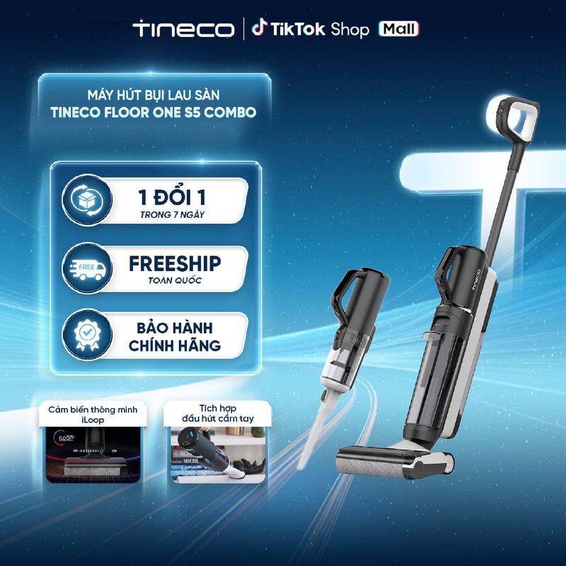 [KOL] Máy hút bụi lau sàn Tineco Floor One S5 Combo, iLoop Cảm Biến, Lực hút  10KPa, Thời gian hoạt động 20P, BH 12 tháng Máy Hút Bụi Làm Sạch