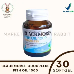 Blackmores Odourless Fish Oil 1000 Minyak Ikan Softgel Kaspsul Lunak DHA EPA ORI BPOM Kalbe 30 Softgels