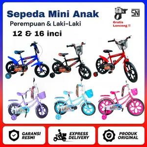 Sepeda Anak MINI Bike 12' 16' Inc dengan Ban EVA Anti Kempes Rangka Besi Fork Besigir Langsung 28t Freewheel 16TRem BMX Setang Besi Pedal Plastik BAN BUSA EVA Busa Tanpa Pompa - Roda, Velg