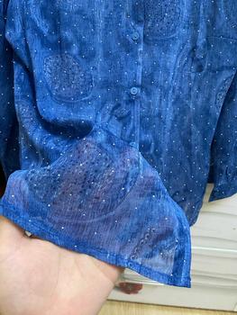 Product Review of Áo Sơ Mi Nữ Dài Tay Lụa Voan Mỏng Đính Đá Màu Xanh Dương, Xanh Lá from N**n H**7 2