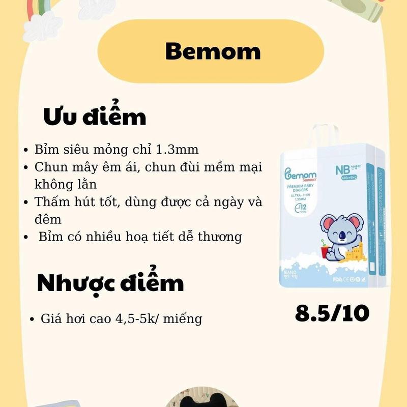 (Có quà) COMBO 2 Bịch BEMOM Hàn Quốc Quần/Dán Đủ Size - Bỉm bemom summer/ bemom plus - Childs day store 8