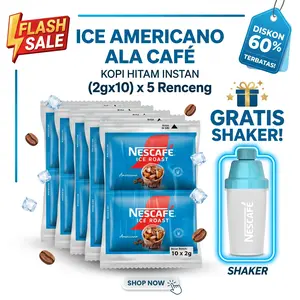 Nescafe Ice Roast Kopi Instan Americano 10x2g Coffee sachet iced americano cold brew diet tanpa ampas gratis ongkir Robusta