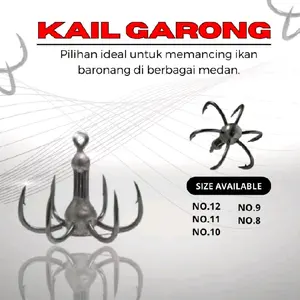 kail garong baronang bahan mata kail genzo Iseama flat mata 6 solder mata kail  Pancing