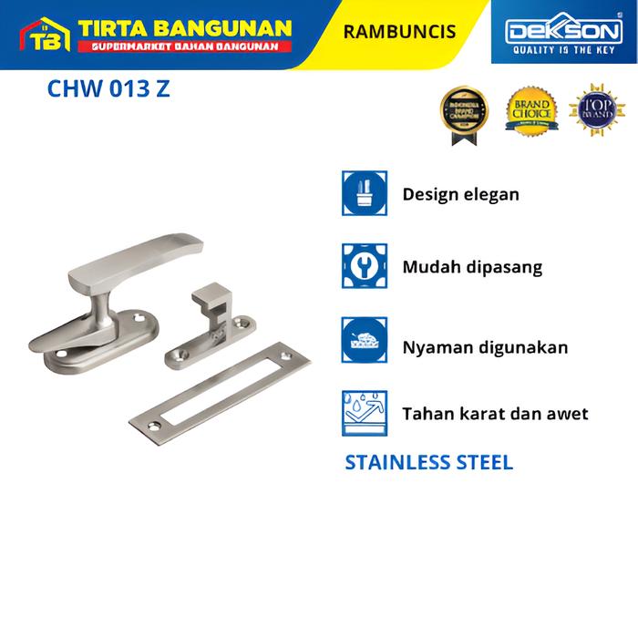 Gambar DEKKSON CWH 103 Z SN RAMBUNCIS GRENDEL JENDELA KAYU BESI SATIN NICKEL dari Tirta Bangunan Kota Depok Tokopedia