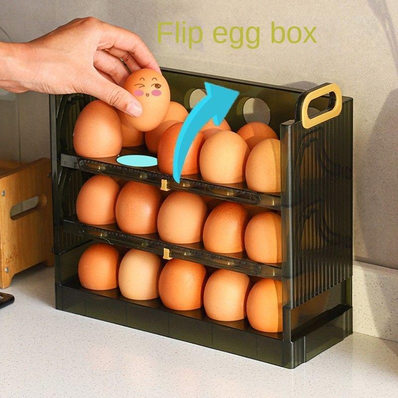 Product Introduction of 30 Eggs Tray Three Layers Egg Storage Box Refrigerator Food Organizer Containers Kitchen Fresh-Keeping Storage Kitchenware Utensils Dispenser Sealer 3