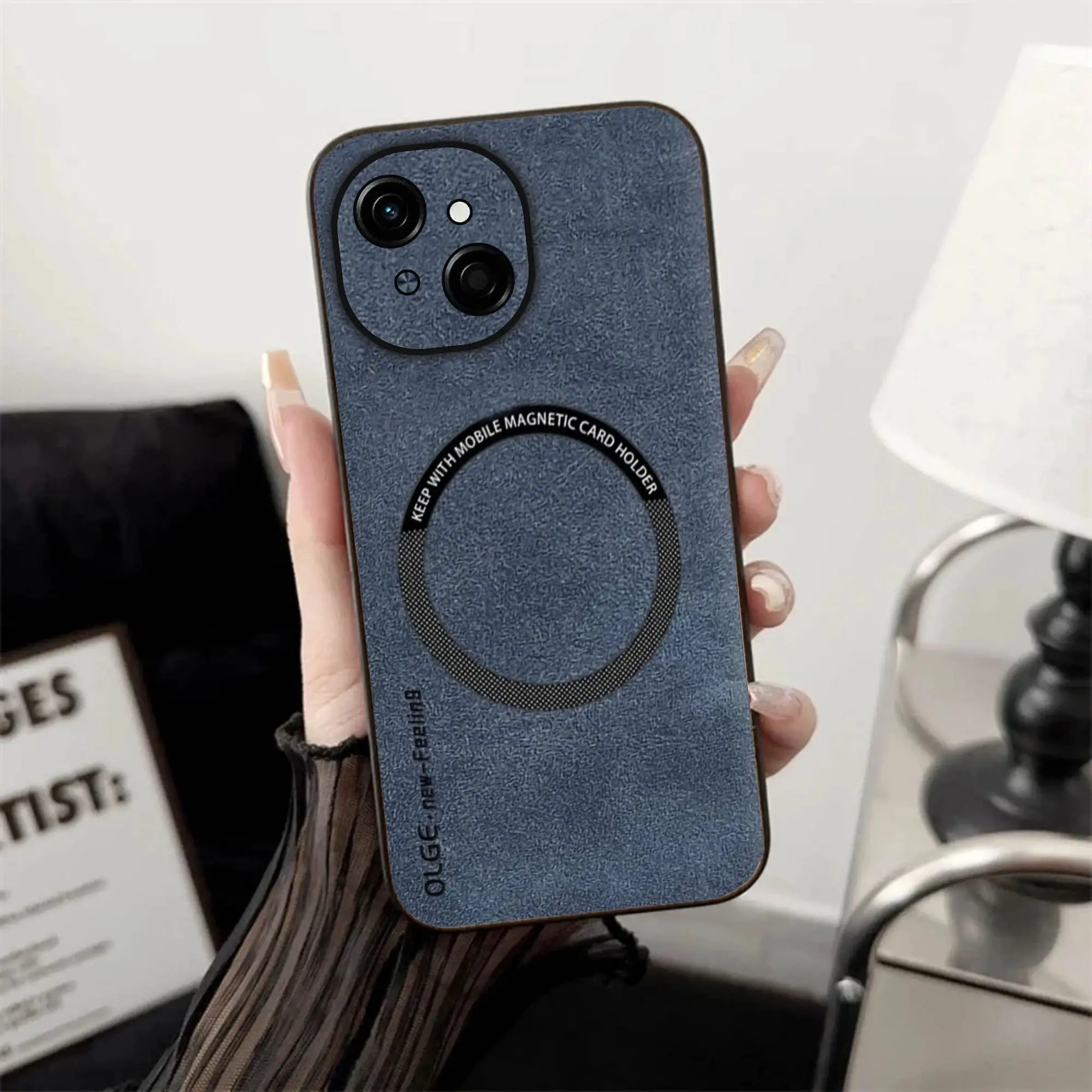 Soft Case Tecno Spark Go 1 Leather Magnetic Support Magsafe Wireless Charging